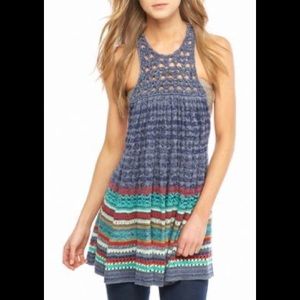 Free People Rare Heart  Crochet Dress/Tunic